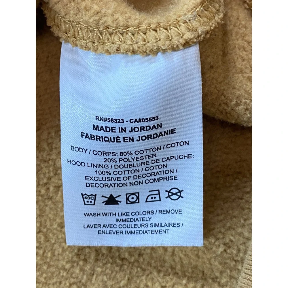 Nike Sportswear Club Fleece Hoodie Mustard Yellow Wheat Embroidered Logo Small